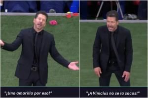 不满曼萨诺对马竞出黄牌！西蒙尼：你不敢对维尼修斯掏牌